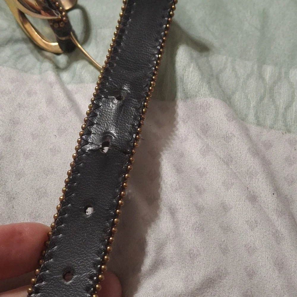 Elegant Gold Buckle Dark Brown Women's Belt